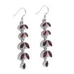 Party wear red color pure silver long dangle earrings